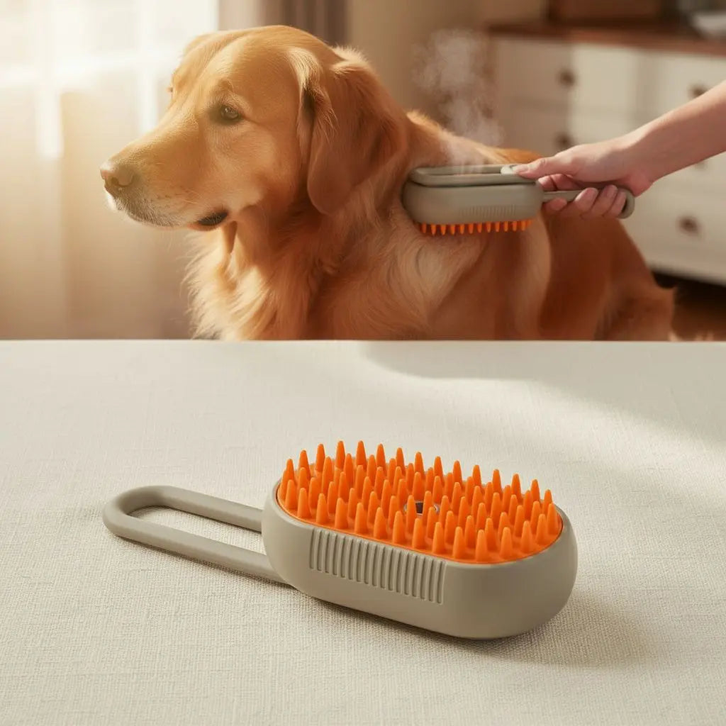 meta_ad - Brosse Vapeur Auto-Nettoyante pour Animaux — Édition Signature