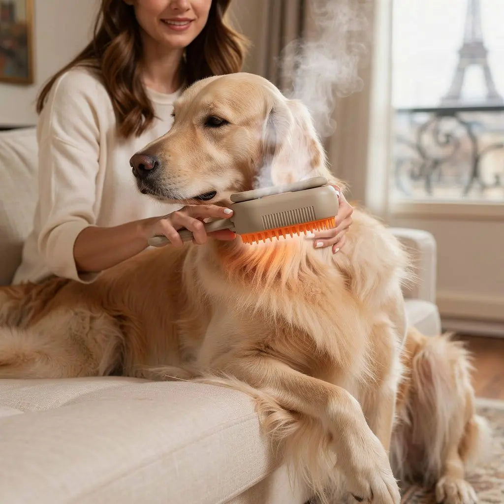lifestyle - Brosse Vapeur Auto-Nettoyante pour Animaux — Édition Signature