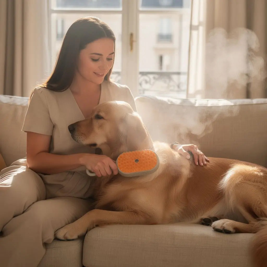 lifestyle - Brosse Vapeur Auto-Nettoyante pour Animaux — Édition Signature